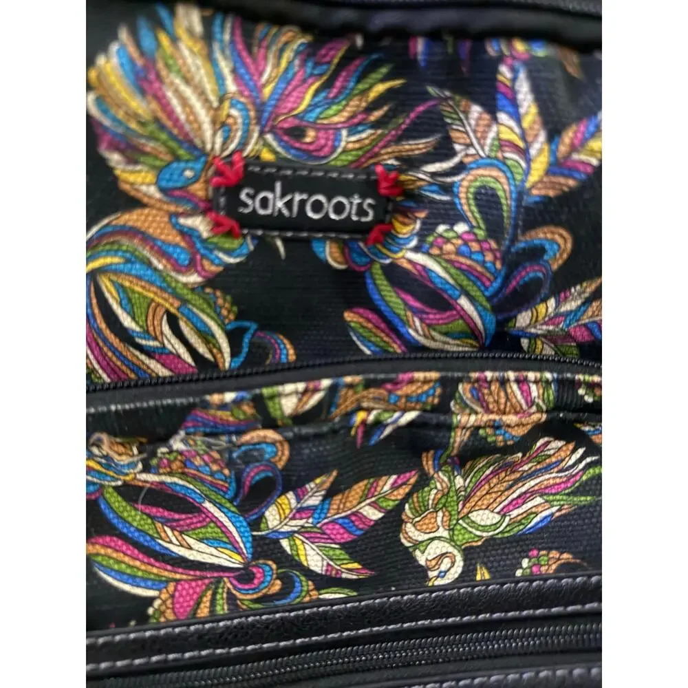 Sakroots Multicolor Phoenix Bird Floral Canvas Backpack Boho Travel School Bag